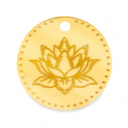 Breloques Plexx 20mm Fleur de naissance Juillet - N&eacute;nuphar Dor&eacute;