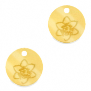 Breloques Plexx 12mm Fleur de naissance D&eacute;cembre - Narcisse Dor&eacute;
