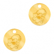 Breloques Plexx 12mm Fleur de naissance Mai - Muguet Dor&eacute;