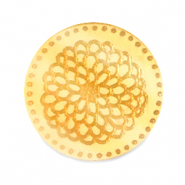 Cabochons Plexx 20mm Fleur de naissance Novembre - Chrysanth&egrave;me Dor&eacute;