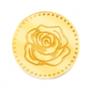 Cabochons Plexx 20mm Fleur de naissance Juin - Rose Dor&eacute;