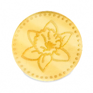 Cabochons Plexx 20mm Fleur de naissance Mars - Jonquille Dor&eacute;