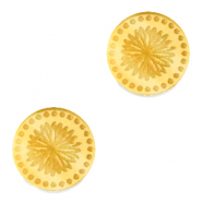 Cabochons Plexx 12mm Fleur de naissance Septembre - Aster Dor&eacute;
