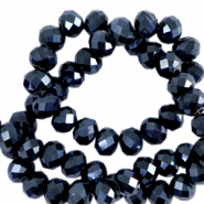 Perles &agrave; facettes 8x6mm disque Heishi Bleu interstellaire-pearl shine coating