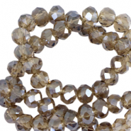 Perles &agrave; facettes 4x3mm disque Heishi Topaze clair-top shine coating
