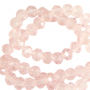Perles &agrave; facettes 4x3mm disque Heishi Rose primev&egrave;re-pearl shine coating