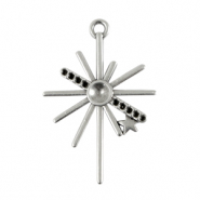 Breloques en m&eacute;tal DQ &eacute;toile Argent&eacute; antique (sans nickel)