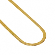 Colliers en acier Inox cha&icirc;ne maille serpentine Dor&eacute;