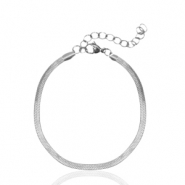Bracelets en acier Inox cha&icirc;ne maille serpentine Argent&eacute;