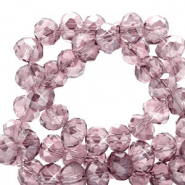 Perles &agrave; facettes 3x2mm disque Heishi Violet aubergine-pearl shine coating