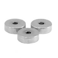 Perles en acier inox disque 6mm Argent&eacute;