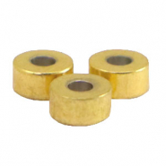 Perles en acier inox disque 4mm Dor&eacute;
