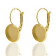 Appr&ecirc;ts en acier Inox boucles d'oreilles pour cabochon 12mm Dor&eacute;