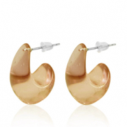 Boucles d'oreilles tendance cr&eacute;oles Marron bronze