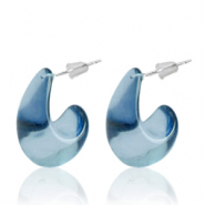 Boucles d'oreilles tendance cr&eacute;oles Bleu jeans