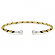Bijoux C.U.S&reg; bracelet jonc Jaune-noir-argent&eacute;