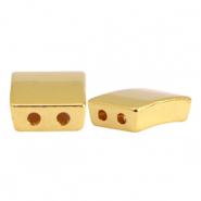 Perles en m&eacute;tal DQ duo beads rectangle Dor&eacute; (sans nickel)