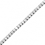 Perles h&eacute;matites cube 2mm Argent