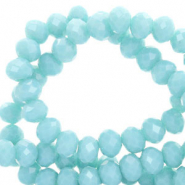 Perles &agrave; facettes 4x3mm disque Heishi Bleu s&eacute;r&eacute;nit&eacute;-pearl shine coating