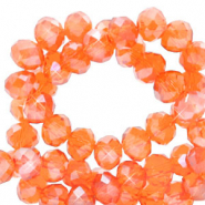 Perles &agrave; facettes 4x3mm disque Heishi Orange confort chaud-pearl shine coating