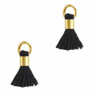 Pompons 0.7cm Dor&eacute;-noir
