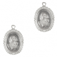 Breloques en m&eacute;tal DQ Maria et J&eacute;sus Argent&eacute; antique (sans nickel)