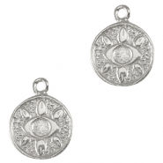 Breloques en métal DQ œil Argenté antique (sans nickel)