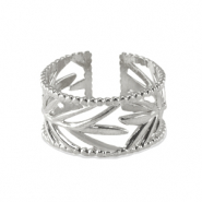 Apprêts en métal DQ bague feuille Argenté antique (sans nickel)