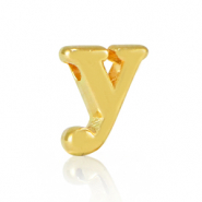 Perles alphabet en m&eacute;tal DQ Y Dor&eacute; (sans nickel)