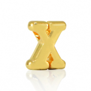 Perles alphabet en m&eacute;tal DQ X Dor&eacute; (sans nickel)