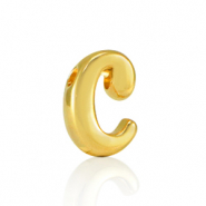 Perles alphabet en m&eacute;tal DQ C Dor&eacute; (sans nickel)