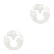 Pendentifs coquillage specials taureau Blanc (couleur naturelle)