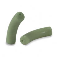 Perles acryliques tube Vert olive vintage