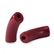 Perles acryliques tube Port rouge