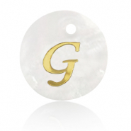 Pendentifs coquillage specials lettre G Dor&eacute;-blanc (couleur naturelle)