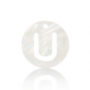 Pendentifs coquillage specials lettre U Blanc (couleur naturelle)