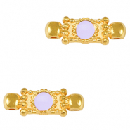 Breloques en m&eacute;tal DQ connecteur Dor&eacute;-violet lavande (sans nickel)