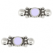 Breloques en m&eacute;tal DQ connecteur Argent&eacute; antique-violet lavande (sans nickel)