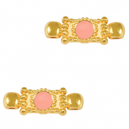 Breloques en m&eacute;tal DQ connecteur Dor&eacute;-rose saumon (sans nickel)