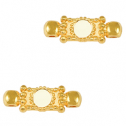 Breloques en m&eacute;tal DQ connecteur Dor&eacute;-blanc ivoire (sans nickel)