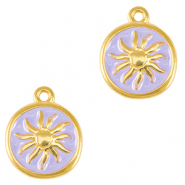 Breloques en m&eacute;tal DQ soleil Dor&eacute;-violet lavande (sans nickel)