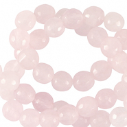 Pierres naturelles Quartz Laiteux 6mm facett&eacute;es Rose doux