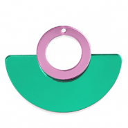 Pendentifs accroche-regard Vert m&eacute;tallique-rose