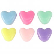 Perles lettres acryliques c&oelig;ur Multicolore pastel
