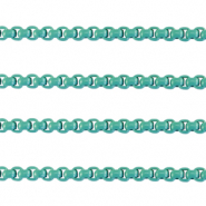 Cha&icirc;ne maille jaseron 3mm Vert &eacute;meraude