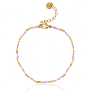 Bracelets en acier inox Lilas-dor&eacute;