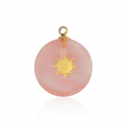 Breloques en acier Inox soleil Dor&eacute;-rose