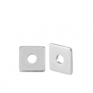 Perlen en m&eacute;tal DQ disque carr&eacute; 5mm Argent&eacute; antique (sans nickel)