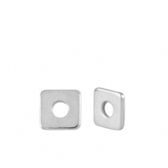 Perlen en m&eacute;tal DQ disque carr&eacute; 4mm Argent&eacute; antique (sans nickel)