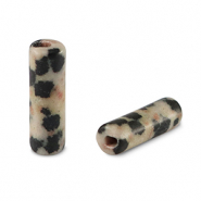 Pierres naturelles perles Dalmatien  tube Greige